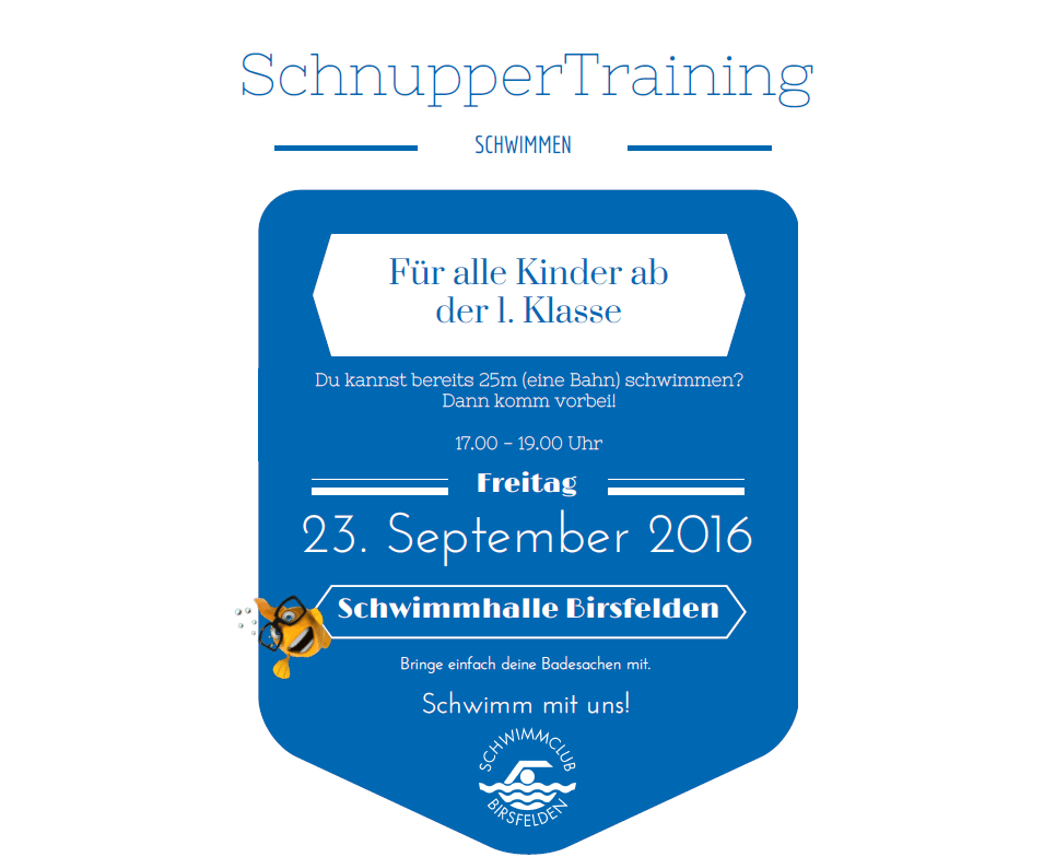 Schnuppertraining 23. September 2016